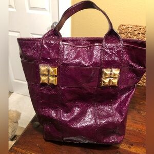 SHIH Elegant Deep Wine Tote Bag/ Purse. Top Handle